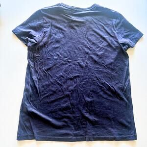 Ralph Lauren VTG Y2K Pony Logo 90s Navy 100 Cotton L Womens Short Sleeve T Shirt